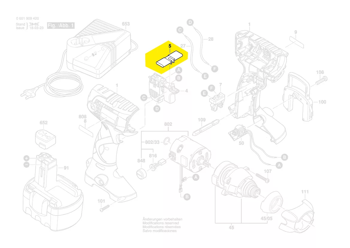 Curseur inverseur réf. 2 609 100 273 BOSCH